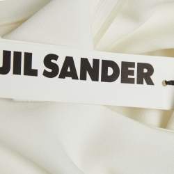 مملوكة مسبقًا فستان جيل ساندر أبيض كريب مطوي ميدي صغير