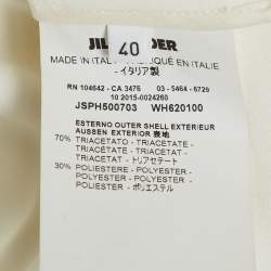 مملوكة مسبقًا فستان جيل ساندر أبيض كريب مطوي ميدي صغير