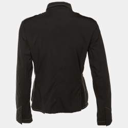 Pre Owned Jil Sander Black Cotton Button Front Lightweight Jacket S/M