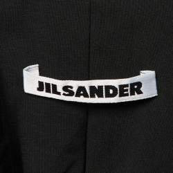Pre Owned Jil Sander Black Cotton Button Front Lightweight Jacket S/M