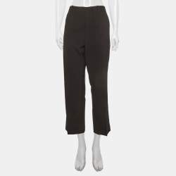 Pre Owned Jil Sander Black Wool Flared Formal Trousers M