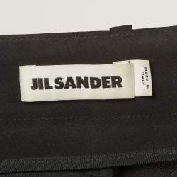 Pre Owned Jil Sander Black Wool Flared Formal Trousers M