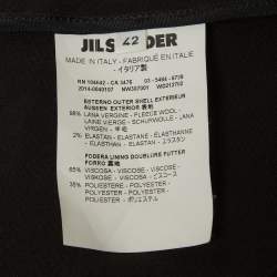 Pre Owned Jil Sander Black Wool Flared Formal Trousers M