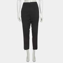 مملوكة مسبقًا بنطلون جيل ساندر تويل أسود بق صة عادية كبير