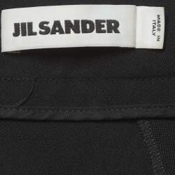 مملوكة مسبقًا بنطلون جيل ساندر تويل أسود بقصة عادية كبير