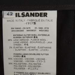 مملوكة مسبقًا بنطلون جيل ساندر تويل أسود بقصة عادية كبير