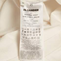 Pre Owned تي شيرت واسع جيل ساندر قطن محبوك بطبعة شعار أبيض صغير