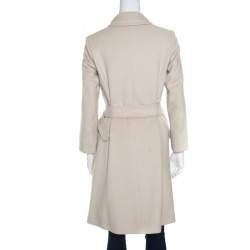 Jil Sander Beige Wool and Angora Belted Coat S