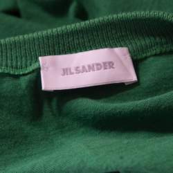 Pre Owned Jil Sander Parrot Green Rib Knit Long Sleeve Crew Neck Pullover L