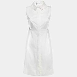 Jil Sander White Sleeveless Button Front Dress S