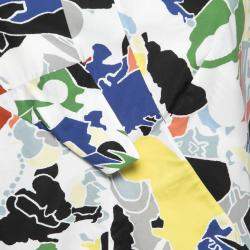 Jil Sander Multicolor Abstract Print Cotton Sleeveless Flared Dress XS 