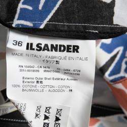 Jil Sander Multicolor Abstract Print Cotton Sleeveless Flared Dress XS 