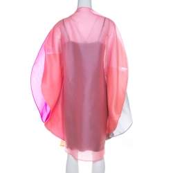 Pre Owned Jil Sander Multicolor Ombre Silk Organza Midi Dress S 