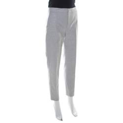 Jil Sander Grey Wool Blend Felt Tapered Trousers M 