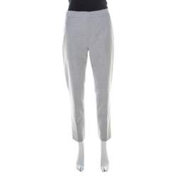 Jil Sander Grey Wool Blend Felt Tapered Trousers M 