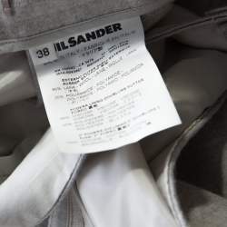 Jil Sander Grey Wool Blend Felt Tapered Trousers M 