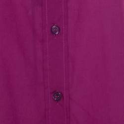 Pre Owned Jil Sander Magenta Pink Cotton and Silk Long Sleeve Shirt M 