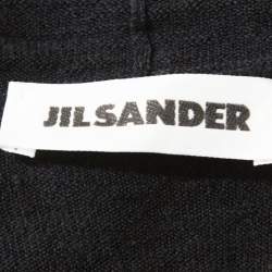 Jil Sander Navy Blue Knit Waterfall Front Sleeveless Sweater S 
