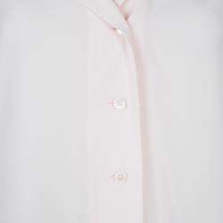 Pre Owned Jil Sander Pale Pink Long Sleeve Oversized Silk Blouse S