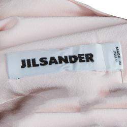 Pre Owned Jil Sander Pale Pink Long Sleeve Oversized Silk Blouse S