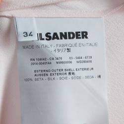 Pre Owned Jil Sander Pale Pink Long Sleeve Oversized Silk Blouse S