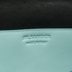 Pre Owned Jil Sander Light Blue Leather Clutch Shoulder Bag