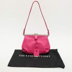 Jil Sander Pink Leather Baguette Shoulder Bag