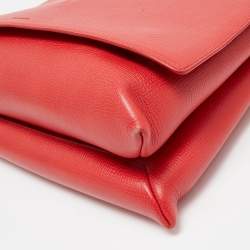 Jil Sander Red Leather Cut Out Top Handle Bag