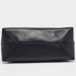 Pre Owned Jil Sander Dark Purple Leather Flap Top Handle Bag