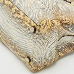 Jil Sander Grey Python Leather Flap Tote