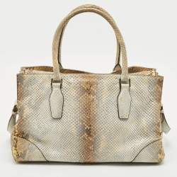 Jil Sander Grey Python Leather Flap Tote