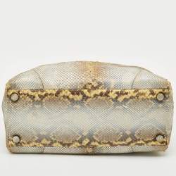 Jil Sander Grey Python Leather Flap Tote