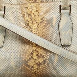 Jil Sander Grey Python Leather Flap Tote