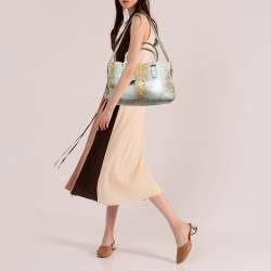 Jil Sander Grey Python Leather Flap Tote