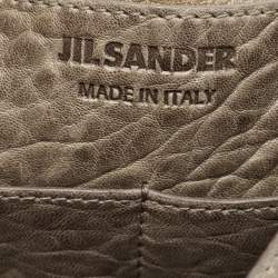 Jil Sander Beige Pebbled Leather Shoulder Bag