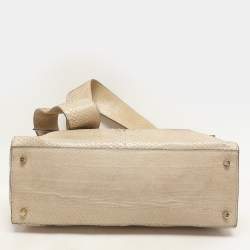 Jil Sander Beige Python Top Handle Bag