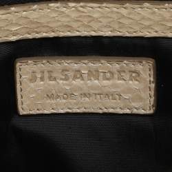 Jil Sander Beige Python Top Handle Bag