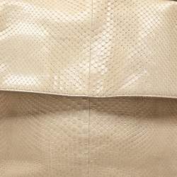Jil Sander Beige Python Top Handle Bag