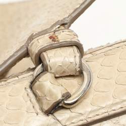 Jil Sander Beige Python Top Handle Bag