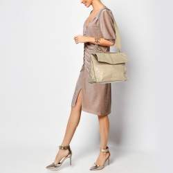 Jil Sander Beige Python Top Handle Bag