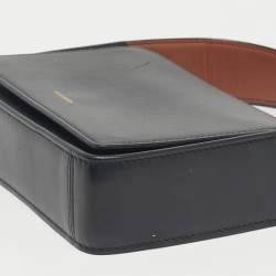 Pre Owned Jil Sander Black Leather Flap Sling Shoulder Bag