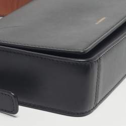 Pre Owned Jil Sander Black Leather Flap Sling Shoulder Bag