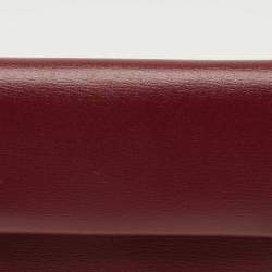 Pre Owned Jil Sander Burgundy Leather Folded Coin Purse