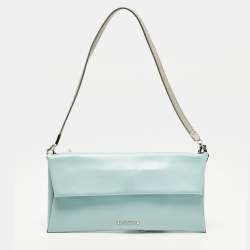 Pre Owned Jil Sander Blue/Grey Leather Flap Clutch Bag