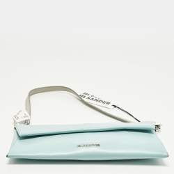 Pre Owned حقيبة كلاتش جلدية غطاء لون أزرق/رمادي جيل ساندر