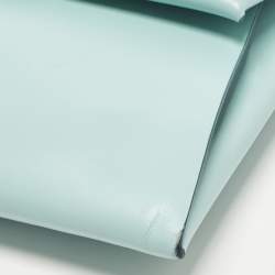 Pre Owned حقيبة كلاتش جلدية غطاء لون أزرق/رمادي جيل ساندر