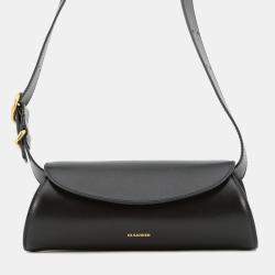 مملوكة مسبقًا حقيبة جيل ساندر جلد أسود كانونولي بحجم ميني