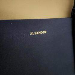 Pre Owned Jil Sander Beige Black Leather tote bag