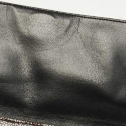 Pre Owned Jil Sander Burgundy Lizard Flap Clutch