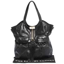 Jimmy Choo for H&M Black Leather Tassel Zip Tote